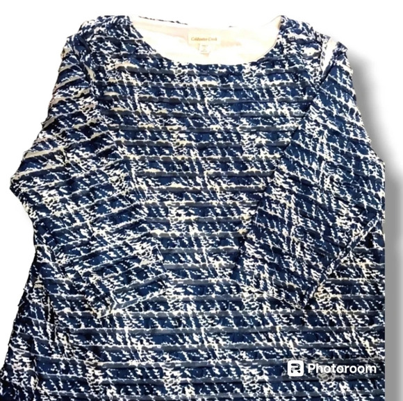Coldwater Creek Layered Ruffle 3/4 Sleeve Top - Picture 1 of 6